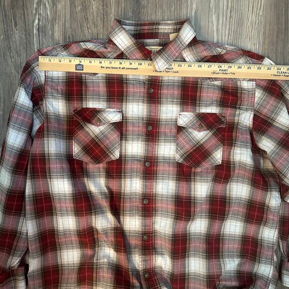 Set of‎ 2 Red Head Long Sleeve Plaid Button Down Shirts Mens 2XL Red Brown - Picture 6 of 16